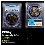 1996-p Kennedy Half Dollar 50c ms65 PCGS