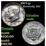 1971-p Kennedy Half Dollar 50c Grades GEM+ Unc