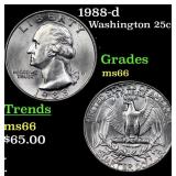 1988-d Washington Quarter 25c Grades GEM+ Unc