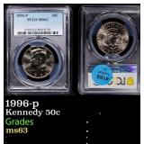 1996-p Kennedy Half Dollar 50c ms63 PCGS