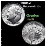 1960-d Roosevelt Dime 10c Grades Select Unc