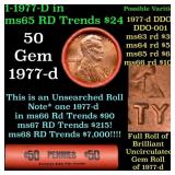 BU Shotgun Lincoln 1c roll, 1977-d 50 pcs Bank Wra