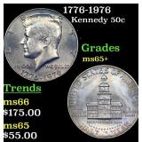 1776-1976 Kennedy Half Dollar 50c Grades GEM+ Unc