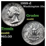 1988-d Washington Quarter 25c Grades GEM+ Unc