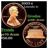2003-s Proof Lincoln Cent 1c Grades GEM++ Proof De