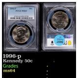 1996-p Kennedy Half Dollar 50c ms64 PCGS