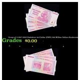 Group of 4 2007-2008 Zimbabwe 3rd Dollar (ZWR) 500