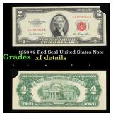 1953 $2 Red Seal United States Note Grades xf deta