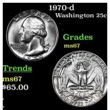 1970-d Washington Quarter 25c Grades GEM++ Unc