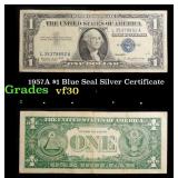 1957A $1 Blue Seal Silver Certificate Grades vf++