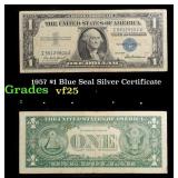 1957 $1 Blue Seal Silver Certificate Grades vf+