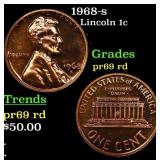 1968-s Proof Lincoln Cent 1c Grades Gem++ Proof Re
