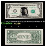 Trump & Reagan Novelty 2017A $1 Federal Reserve No