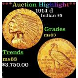 ***Major Highlight*** 1914-d Gold Indian Half Eagl