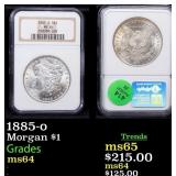 NGC 1885-o Morgan Dollar 1 Graded ms64 By NGC