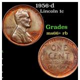 1956-d Lincoln Cent 1c Grades GEM++ RB