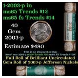 BU Shotgun Jefferson 5c roll, 2003-p 40 pcs Bank $