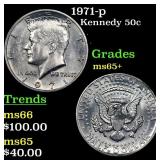 1971-p Kennedy Half Dollar 50c Grades GEM+ Unc