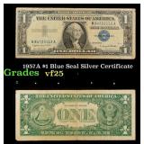 1957A $1 Blue Seal Silver Certificate vf+
