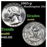 1965-p Washington Quarter 25c Grades GEM+ Unc