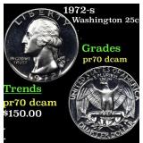 1972-s Proof Washington Quarter 25c Graded pr70 dc