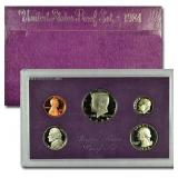 1984 Mint Proof Set, 5 Coins Inside!