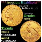 ***Major Highlight*** 1913-p Gold Indian Quarter E