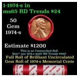 BU Shotgun Lincoln 1c roll, 1974-s 50 pcs Dunbar W