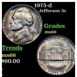 1975-d Jefferson Nickel 5c Grades GEM+ Unc