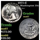 1971-d Washington Quarter 25c Grades GEM++ Unc