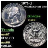 1971-d Washington Quarter 25c Grades GEM++ Unc