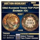 ***Major Highlight*** 1892 Proof Barber Dime Rainb