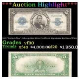 1923 "Porthole Note" $5 Large Size Silver Certific