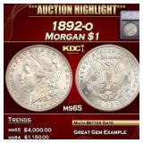 ***Major Highlight*** 1892-o Morgan Dollar $1 ms65
