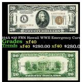 1934A $20 FRN Hawaii WWII Emergency Currency Grade