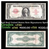 1923 $1 Red Seal United States Note Grades vf++ Si