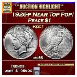 ***Auction Highlight*** 1926-p Peace Dollar Near T