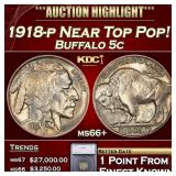 ***Major Highlight*** 1918-p Buffalo Nickel Near T