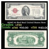 1928G $2 Red Seal United States Note Grades vf++