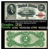 1917 $2 Large Size Legal Tender Note Thomas Jeffer