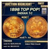 ***Major Highlight*** 1898 Indian Cent TOP POP! 1c