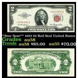 **Star Note** 1953 $2 Red Seal United States Note