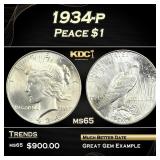 1934-p Peace Dollar $1 Grades GEM Unc