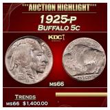 ***Major Highlight*** 1925-p Buffalo Nickel 5c GEM