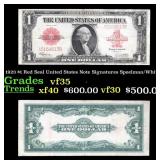 1923 $1 Red Seal United States Note Grades vf++ Si