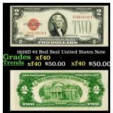 1928D $2 Red Seal United States Note Grades xf