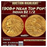 ***Major Highlight*** 1908-p Gold Indian Quarter E