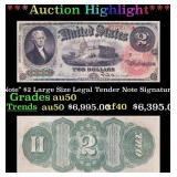 ***Major Highlight*** 1869 "Rainbow Note" $2 Large