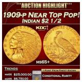 ***Major Highlight*** 1909-p Gold Indian Quarter E