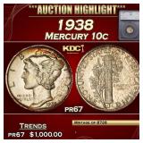 ***Major Highlight*** 1938 Proof Mercury Dime 10c